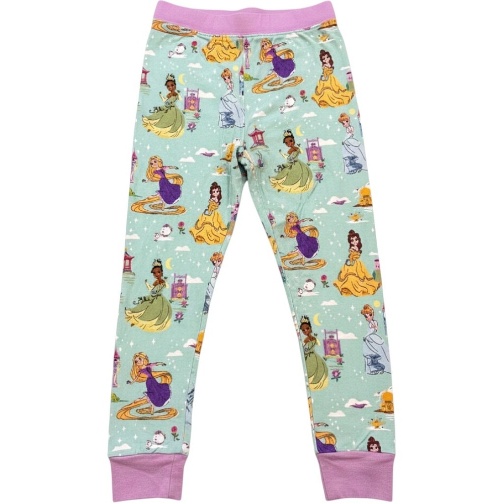 Little Sleepies Pajama Pants Kids 2T Mint Disney Princess Bamboo Sleepwear